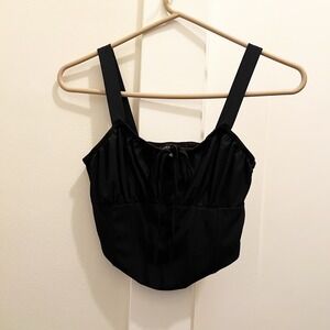 Kendall& Kylie Corset Style Crop Tank Top XS Smocked‎ Festival Summer Vacation